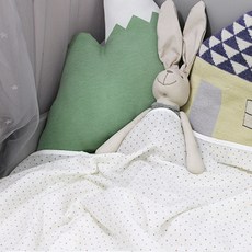 Ozmom 夏季雙層棉紗毯 S號 70*90cm, 點點款(棕色)