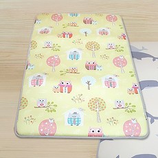 친환경편백아트 3D매쉬 기능성매트 15T 신생아 순면일체형, 숲속부엉이, 1개