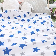 孩童用夏季棉紗毯, 星星款(藍色)
