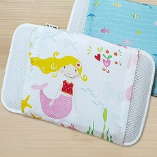 兒童可拆式人造絲2層3D網眼枕, 小美人魚款, 1個