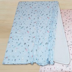 친환경편백아트 3D매쉬 기능성매트 15T 유아키즈 순면분리형, 산토끼 블루, 1개
