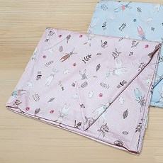 친환경편백아트 기능성 홑이불 블랭킷 신생아 순면, 산토끼 핑크