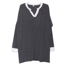 이얀 임산부 부드러운 박시 V티셔츠