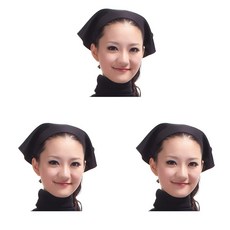 Ants 廚房用品素色衛生頭巾, 黑色, 3個