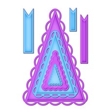 벤타코리아 다이 북아트재료 lacey pennants, 혼합 색상, 1세트