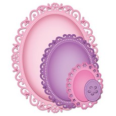 벤타코리아 다이 북아트재료 floral ovals, 혼합 색상, 1세트
