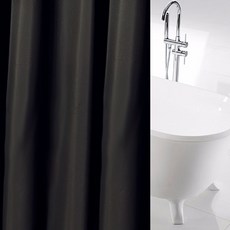 RIVER-GREEN 彩色防水浴簾, 1個, 黑色系, 黑色