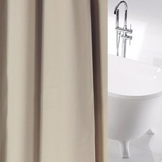 RIVER-GREEN 彩色防水浴簾, 1個, 米色系, 米色