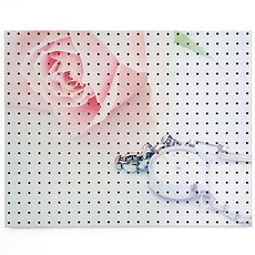 室內裝飾洞洞板 時鐘玫瑰花 WHITE, 1個, 混合顏色