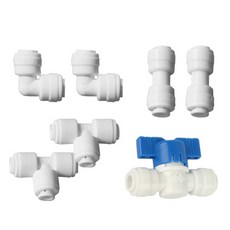Ynet 淨水器零件套組B L型接頭 2p + I型接頭 2p + T型接頭 2p + 球閥, 單一商品, 1套