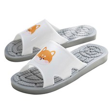 Hans Gallery柴犬角色浴室拖鞋, 灰色, 1組