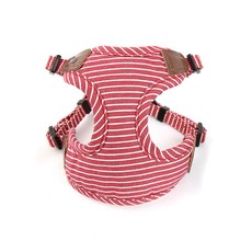 Dog Eye 條紋胸背帶套組 L, 紅色, 1個