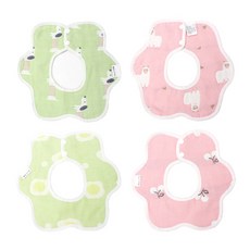 360度花邊雙面棉紗圍兜4件組