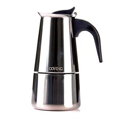 4 杯彎曲不銹鋼摩卡壺, 混色, 1入