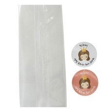 透明包裝袋 30入+貼紙 皇冠女孩 30入, 1套