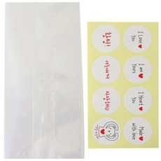 황씨네도시락 투명M봉투 30p + 연인 메시지 스티커 화이트 30p, 1세트
