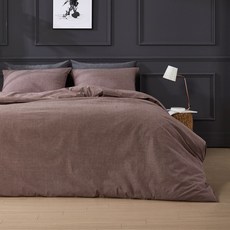 KIT HOME 素色棉質渲染被套, 可可棕