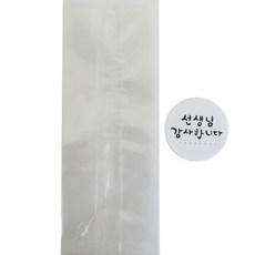 透明信封 M號 30入+謝謝老師圓形貼紙 白色 30入, 1套