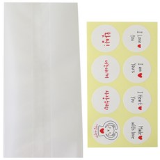 Hwangssinaedosirak 半透明M袋 100入+戀人訊息貼紙 白色 100入, 1套