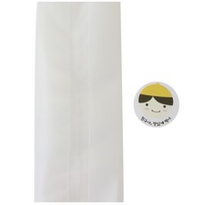 半透明餅乾包裝袋 50入+餐盒貼紙 黃帽男孩 50入, 1套