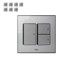 bello 寬 3 孔開關銀色, 8件