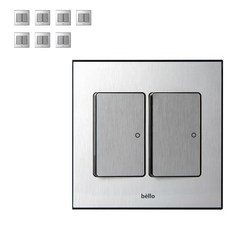 bello 寬 2 孔開關銀色, 8件