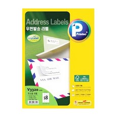 Printec 任意標籤郵寄標籤紙 V3320, 18格, 100件
