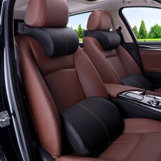 앤티스 고품격 차량용 목쿠션 + 허리쿠션 세트, 블랙, 1개