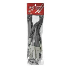 유후 클립형 목걸이 끈 6712_1, 회색, 12개입