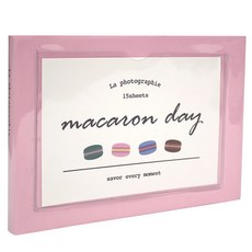 DREAM 夢業馬卡龍日黑紙不干膠相冊小號, 桃粉色, 15張