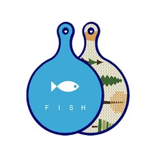 Roem Design Blue Edition 雙面設計圓形上菜砧板 魚藍色, 森林圖案1, 1個