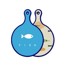 Roem Design Blue Edition 雙面設計圓形上菜砧板 魚藍色, 森林圖案2, 1個