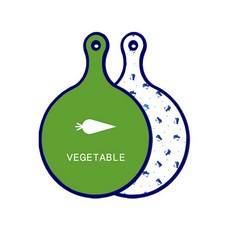 Roem Design Blue Edition 雙面圓形砧板 蔬菜綠, 企鵝, 1個