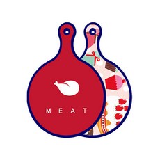 Roem Design 藍色版 雙面圓形上菜砧板 肉紅色, 小甜甜圈, 1個