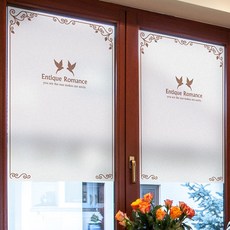 JEJEDECO 無膠靜電半透明彩色霧面窗貼 古典浪漫02, 深棕色