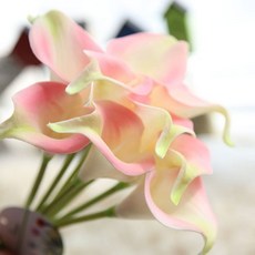 積木超市 馬蹄蓮人造花 6支組, 粉綠色