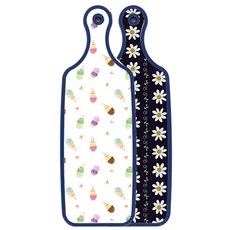 Roem Design 藍色版 雙面託盤砧板 經典花卉, 冰淇淋, 1個