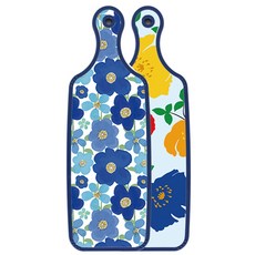 Roem Design 藍色版 雙面託盤砧板 菊花藍玉色, 青瓷色花朵, 1個