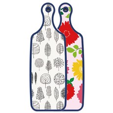 Roem Design 藍色版 雙面上菜砧板 菊花粉紅, 木質線條藝術, 1個