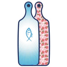 Roem Design 藍色版雙面砧板 粉紅蜜桃, 魚線藍, 1個