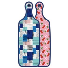 Roem Design Blue Edition 雙面託盤砧板 粉紅櫻桃, 藍色格紋, 1個