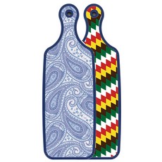 ROEM DESIGN 藍色版 雙面砧板 5色鑽石圖案, 青白色線條藝術, 1個