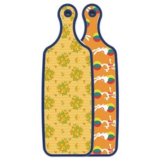 Roem Design 藍色版雙面砧板 兔子2, 橘色藤蔓玫瑰, 1個