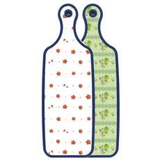 Roem Design 藍色版雙面砧板 綠玫瑰, 雙色牽牛花, 1個