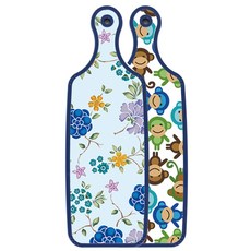 Roem Design Blue Edition 雙面砧板 猴子, 浪漫藍floral青瓷色, 1個