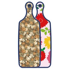 Roem Design 藍色版 雙面砧板 菊花粉紅色, 土色花朵, 1個