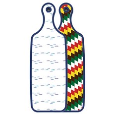 ROEM DESIGN 藍色版 雙面砧板 5色鑽石圖案, 粉彩魚群, 1個