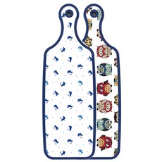 Loem Design 藍色版雙面砧板 可愛貓頭鷹, 企鵝, 1個