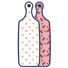 Roem Design Blue Edition 雙面託盤砧板 粉紅櫻桃, 燻色牽牛花白, 1個