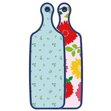 ROEM DESIGN Blue Edition 雙面料理砧板 菊花粉紅色, 玉色花朵格紋, 1個